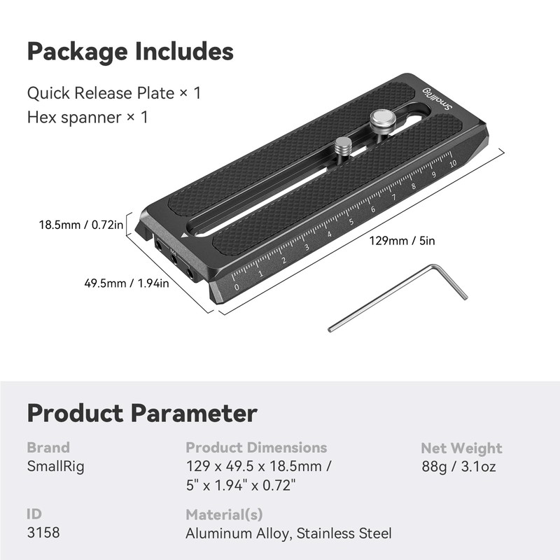 SmallRig Quick Release Plate for Manfrotto Style for DJI RS