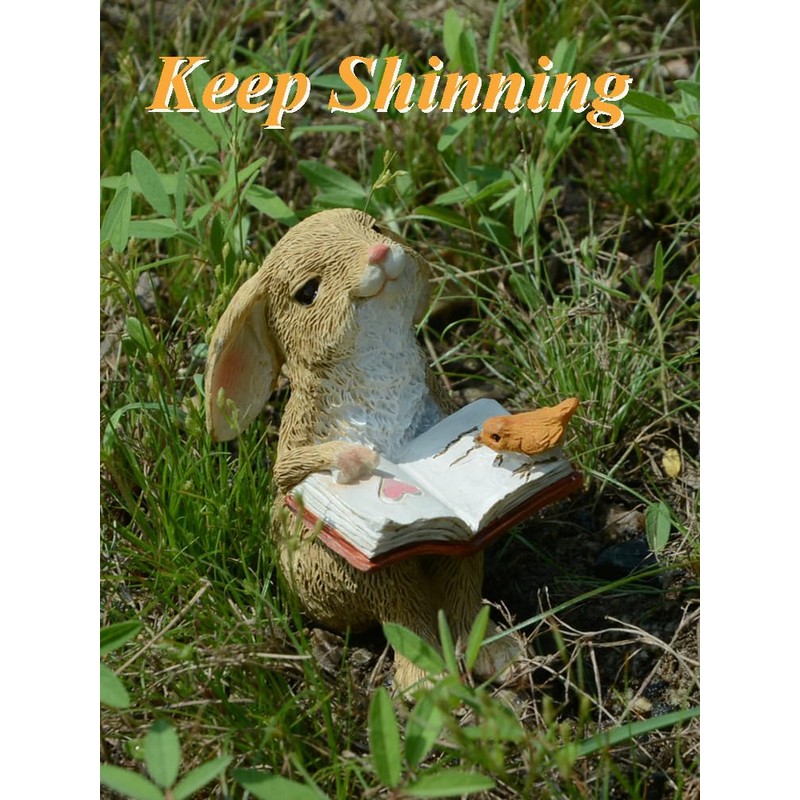 Gemmia Miniature Reading Book Figurine- Confident Reading Rabbit