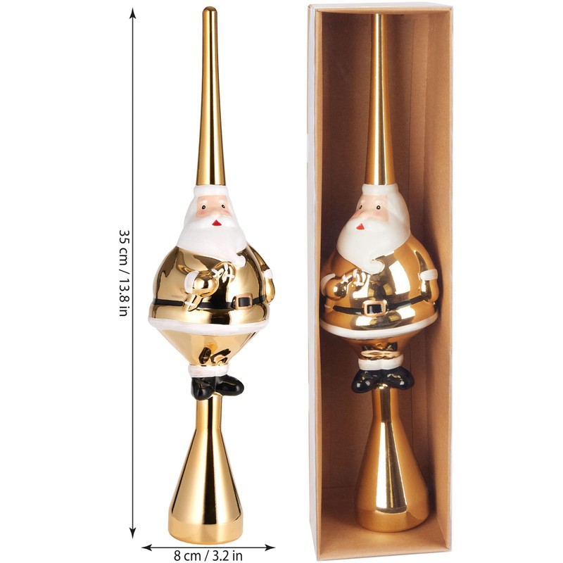 BRUBAKER Christmas Tree Topper Thick Santa - Shiny Christmas Tree