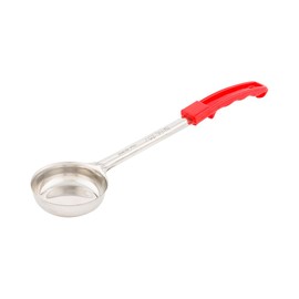 Restaurantware Met Lux 2 Ounce Portion Ladle 1 With Red Handle Portion Serving Spoon - Does Not Corrode Dishwashable Stainless Steel Portion Control Serving Utensil Multipurpose