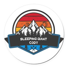 CafePress Sleeping Giant Ski Resort Cody Wyoming 5.5" Round Car Magnet Magnetic Bumper Display