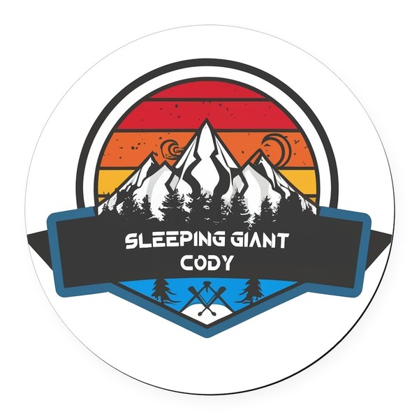 CafePress Sleeping Giant Ski Resort Cody Wyoming 5.5" Round Car