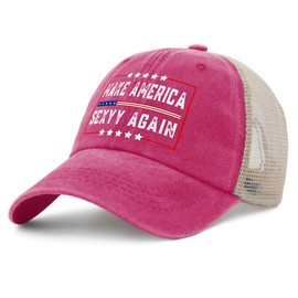 Make America Sexyy Again Hat Men Vintage Ball Caps for Womens Trucker Hat Pink Cycling Cap Trendy for A Fisherman