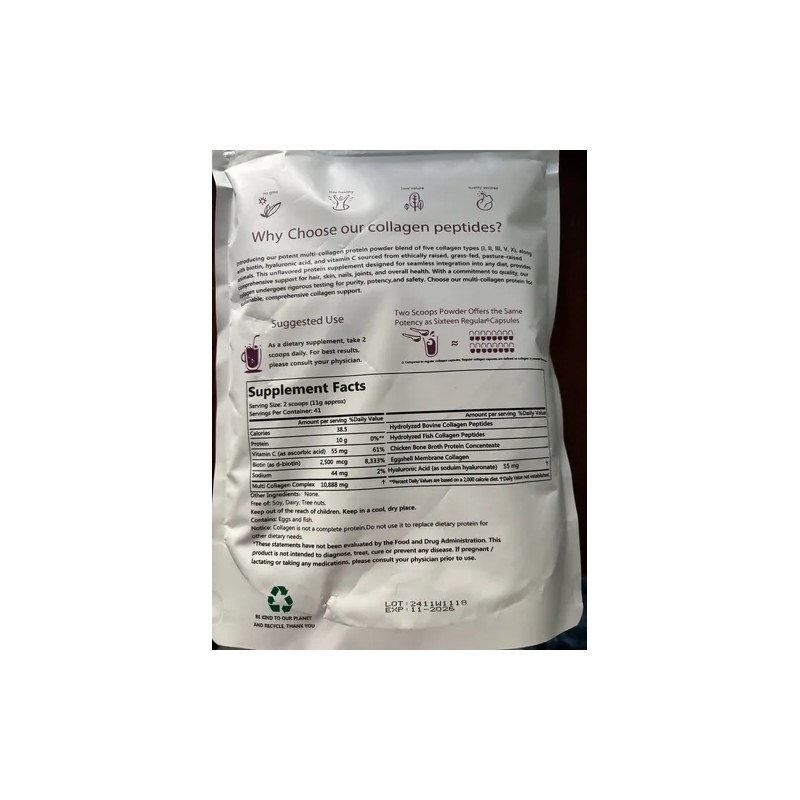 Colágeno En Polvo - Suplemento En Bolsa 454g