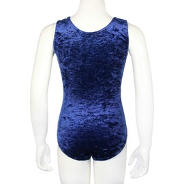 Gymnastics Leotard Body Crash Velvet Girls Leotard Short Sleeve Children's Gymnastics Bodysuit Short Sleeve Ballet Leotard Colour Dark Blue Size 176