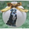 D113 Hand-made Christmas Ornament dog Border Collie Tri sitting happy