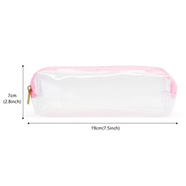 CHEERYMAGIC Clear Pencil Case, Clear Exam Pencil Bag Waterproof PVC Zippered Pencil Case Pouch Travel Luggage Pouch Make up Cosmetic Storage Bag Stationery for Teenage Boys Girls Women A7TMJJBD