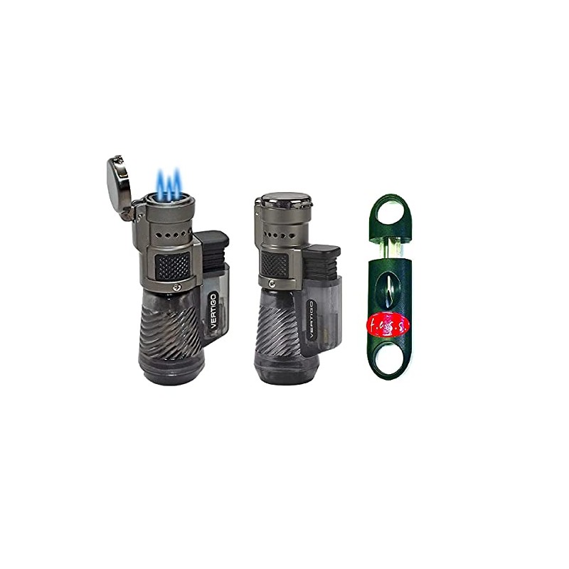 Vertigo by Lotus Cyclone Triple Torch Cigar Lighter Charcoal 2