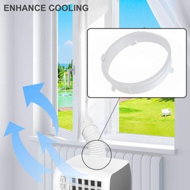 TQEONKL Portable Air Conditioner Exhaust Hose Connector, Hose Connector Air Conditioner Exhaust Duct Interface, RV Connector Adapter for Mobile Air Conditioning Accessories KYR-35, White, HOA_31V_01