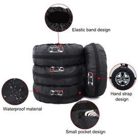 Spare Wheel Cover Waterproof Oxford Fabric Tyre Cover Universal Replacement Wheel Covers Dustproof Wheel Tyre Cover for Jeep Trailer RV SUV Truck