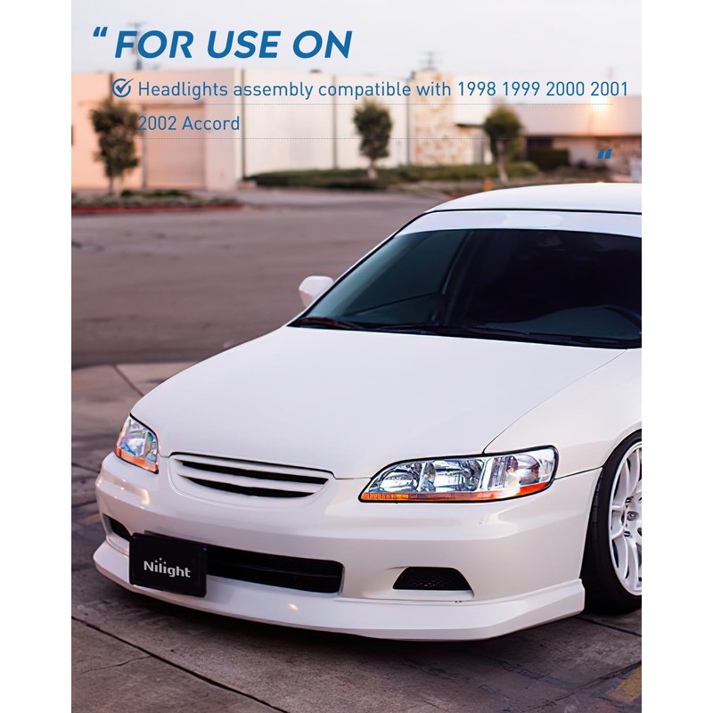 Nilight Headlight Assembly Compatible with 1998 1999 2000 2001 2002