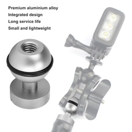 Diving Light Ball Head, Aluminum Alloy Hard Coating Anodizing Single Ball Head Connecting Bracket Support for Diving Light Diving Flashlight Arm Camera Dive (Silver)