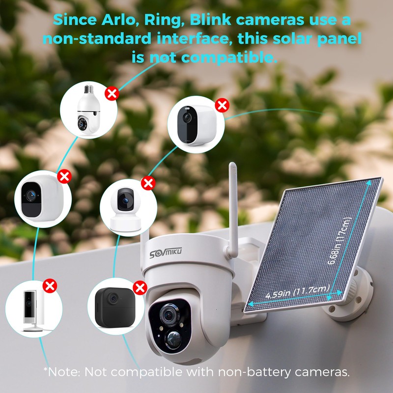 Vicohome 5V Solar Panels for Security Cameras, 23% Energy Conversion