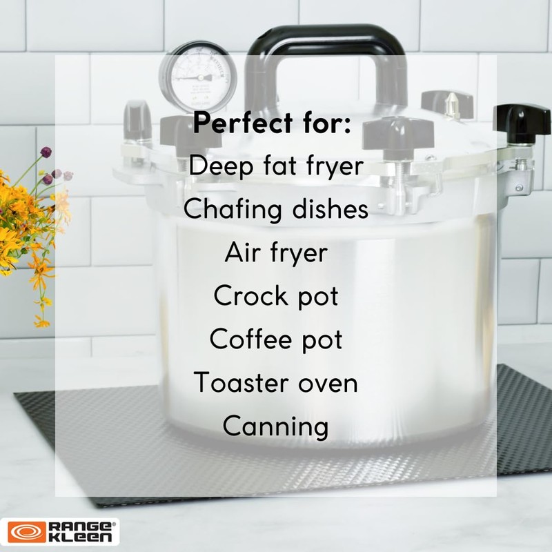 Black Matte Metal Counter/Table Protector Mat/Trivet by Range Kleen (14"X17")
