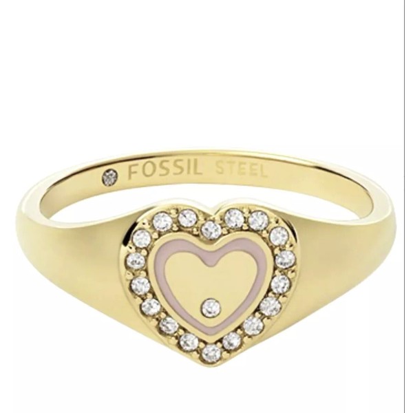 FOSSIL Gold-Tone Stainless Steel Signet Ring size 8