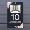 Custom Signs Solar Illuminated Modern Anthracite House Number Sign 24cm
