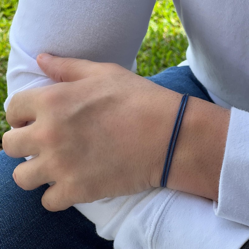 Adjustable 2mm Thick Cord Bracelet - Leather-Like, Waterproof, Durable -