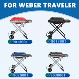 SafBbcue Cast Iron Cooking Griddle for Weber Traveler Portable Series Gas Grill, Griddle Plate for Weber 9010001 9011701 9013001 9020001 9030001 Traveler Portable Grill, Griddle with Carry Bag