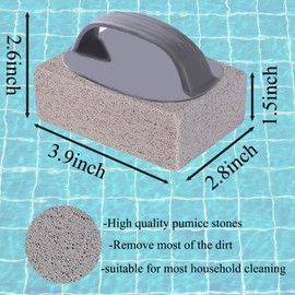 Hand-Held Pools Pumice Stone, 2 PCS Pumice Stone for Cleaning, Pool Cleaning Block with Handle, Pool Pumice Stone for Swimming Pools Spa Cleaning Tiles