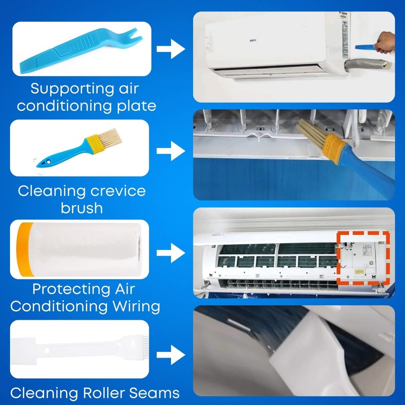Oiktylr 18pcs Mini Split Cleaning Kit Bag, Waterproof AC Cleaning