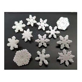 Artminds Glitter White Snowflakes Buttons and Embellishments Set of 12