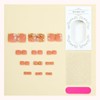 Short Press on Toenails French Tip Fake Toenails with Gold