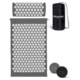 LifeGoods Acupressure Mat with Cushion - Acupressure Mat - Acupressure Mat + - Acupressure Mat - Massage Mat - Back - Spiked Mat - Fake Mat - Nail Mat - Acupressure Mat