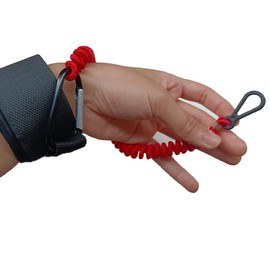 8M0092850 Boat Kill Switch Lanyard with Wrist Compatible with Mercruiser Marine Emergency Tether Safety Connector Cord 54 Inch/137cm Long - Replacement for 15920Q54 823037A09 Alloy Clip Red 1Pcs