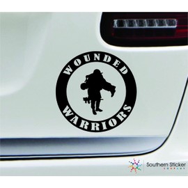 Wounded Warriors Symbol 5.4x5.4 Black Marine Navy Army Military Soldier Veteran United States America Color Sticker State Decal Vinyl - Made and Shipped in USA
