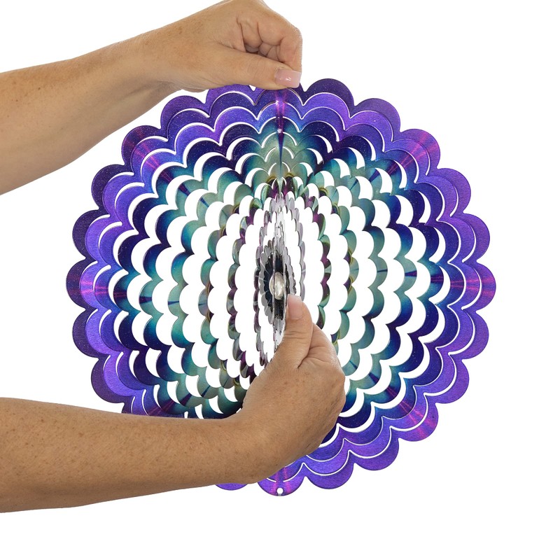 VP Home Floral Burst Mandala Kinetic 3D Metal Outdoor Garden