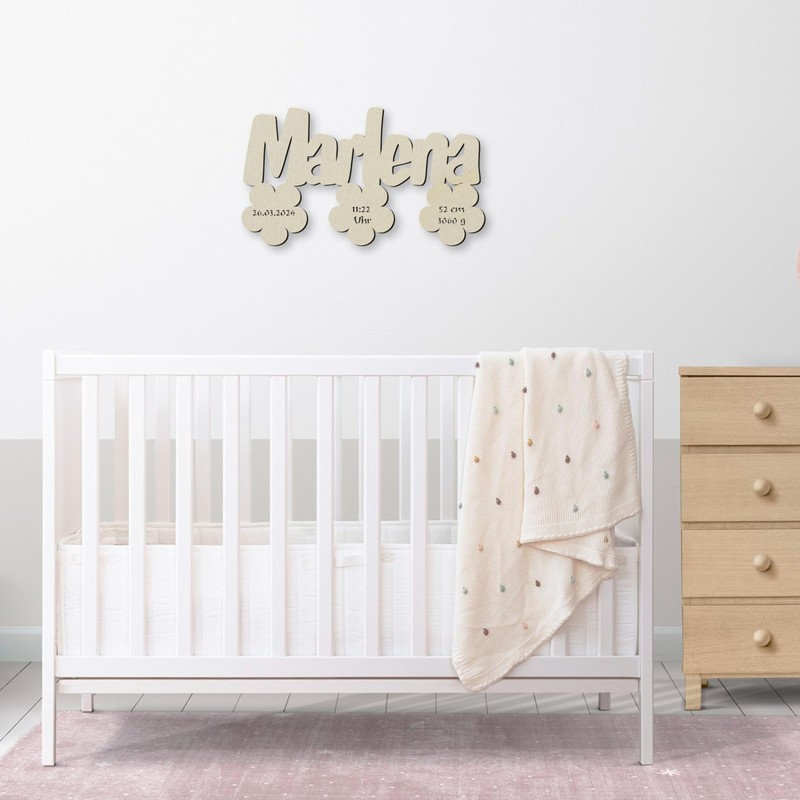 Lamp with Happy Christening Nursery Baby Name And Birth DETAILS-A