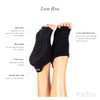 ToeSox Calcetines de mujer, al tobillo, medio dedo , Negro,