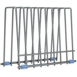 IDEATECH Reusable Silicone Bags Rack, Drying Rack for Storage Bags, Stainless Stand for Reusable Freezer Bags, File Organizer Desktop Storage Book Shelf (Grey)
