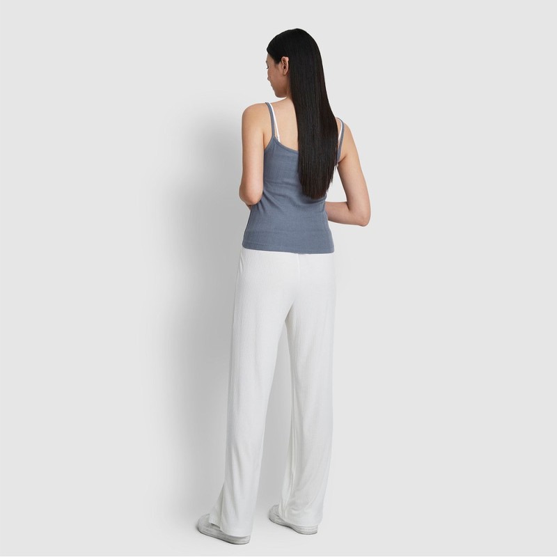JAJU [JAJU] Yeo Pointelle Sleeveless Lounge T-Shirt_Blue Grey