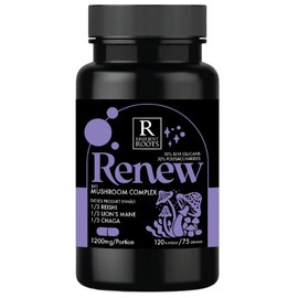 Resilient Roots Renew Mushroom Complex | Reishi Lion's Mane Chaga | 30% Polysaccharides | 120 Capsules | 1200mg per Tin