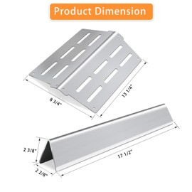 Zemibi Stainless Steel Flavorizer Bars & Heat Deflector Gas Grill Replacement Parts for Weber Genesis 300 Series E310 E320 E330 S310 S320 S330 E-310 E-320 S-310 S-320 E/S-330 EP/CEP-310 EP/CEP-320 EP/CEP-330