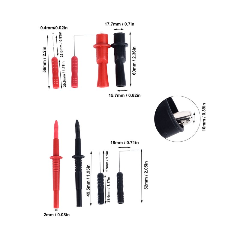 10PCS Set Multimeter Test Leads Kit Universal Black and Red