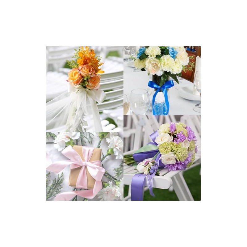 Ribreeze 5/8 inch Red Satin Ribbon 50 Yards for Gift