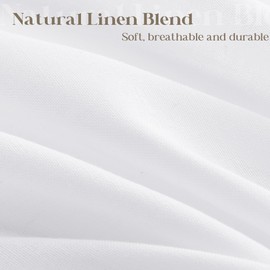 DUKIYO Extra Long White Shower Curtain 84 Inch Length Linen Drapes for Bathroom Decor Boho Farmhouse Water Repellent Tall Curtains 84 Inch Length Bathroom Drapes with Hooks 72x84