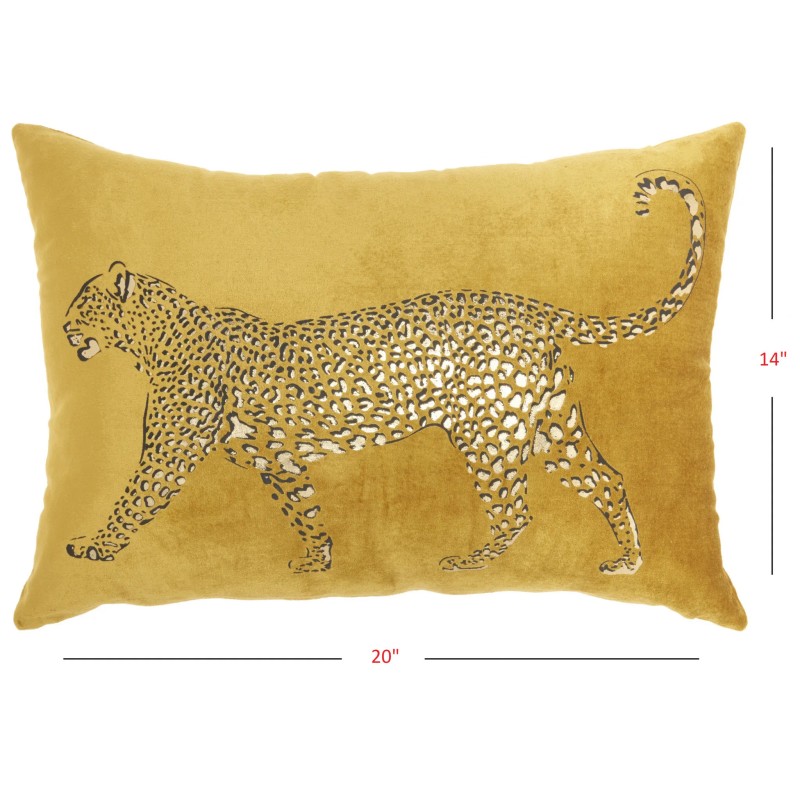 Homeroots Bold Golden Leopard Lumbar Pillow