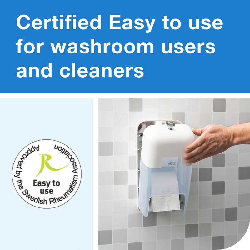 Tork OptiServe 2-Roll Coreless Toilet Paper Dispenser White T7/T5, Vertical