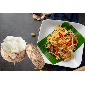 Heavens Tvcz Professional Basket Bamboo Wickerwork Thai Traditional Rice Sticky Steamer Eco-Friendly with Lid Sticky Rice Cooker Steamer Home Electric Cooker Safe