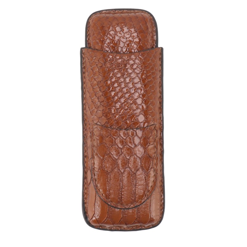 2 Finger Cigar Case Portable Waterproof Lightweight Artificial Leather Cigar