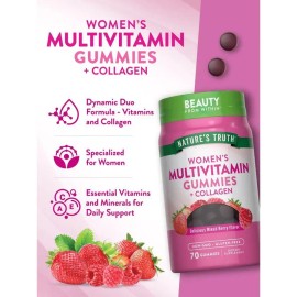 Complete Daily Multivitamin Gummies for Women – Collagen & Biotin for Beauty, Energy & Overall Health – 70 Capsules