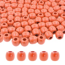 Mandala Crafts 200 Terracotta Large Hole Barrel Wooden Beads for Crafts Macrame DIY Jewelry Braid Dreadlock Hair Beads