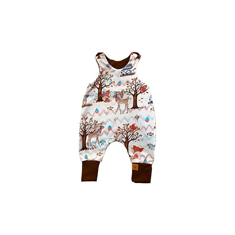 Strampler Spieler Boho weiß braun Fuchs Waldtiere (56)