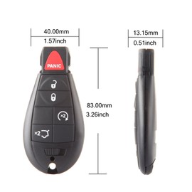 ECCPP Uncut 433MHz Keyless Entry Remote Car Key Fob 2008-2010 Fit for Dodge for Ram 1500 2500 5.7L 5.9L 6.7L M3N5WY783X (Pack of 1)