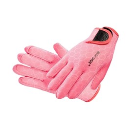 EXCEREY 1.5MM Surf Snorkeling Gloves Float Gloves Swimming Gloves Neoprene Skid-Proof Wetsuit Diving Gloves (Pink, Size L)