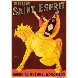 French Rhum Saint Esprit 1919 Vintage Liquor Horse Giclee Canvas Print 14x20