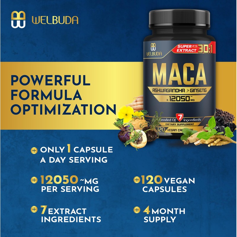 120 Capsules - 4 Month Supply - Maca Root Capsules
